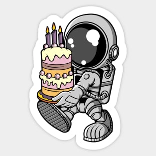 Astronaut Birthday Cake Sticker